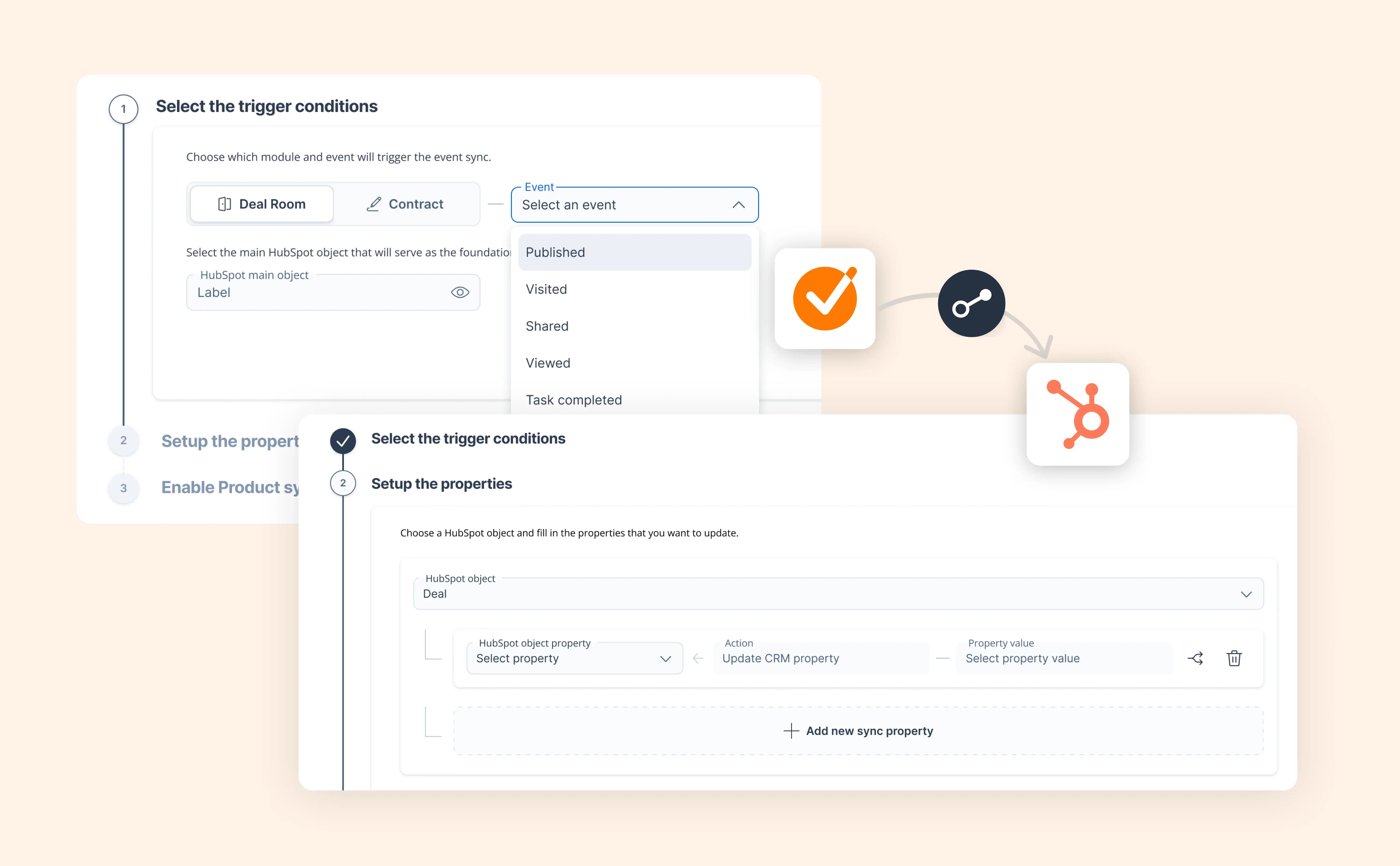 Turn buyer actions into instant CRM updates and workflows