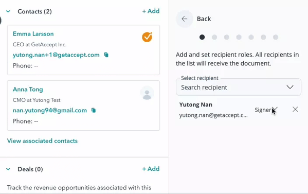 Hubspot internal and external approval roles