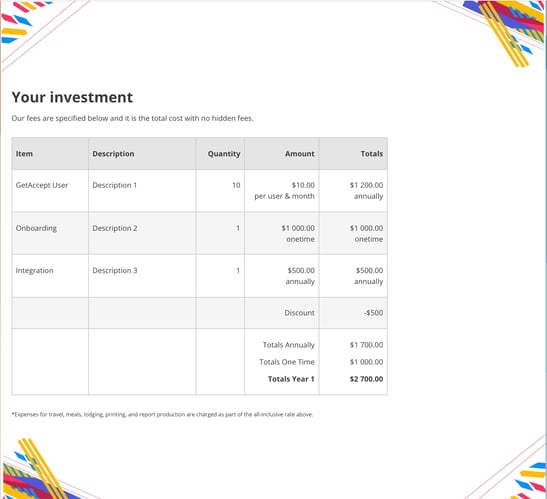 Invoice template example