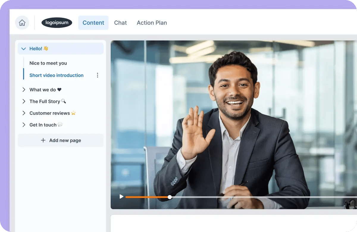 Sales outreach digital sales room template for Account Executives