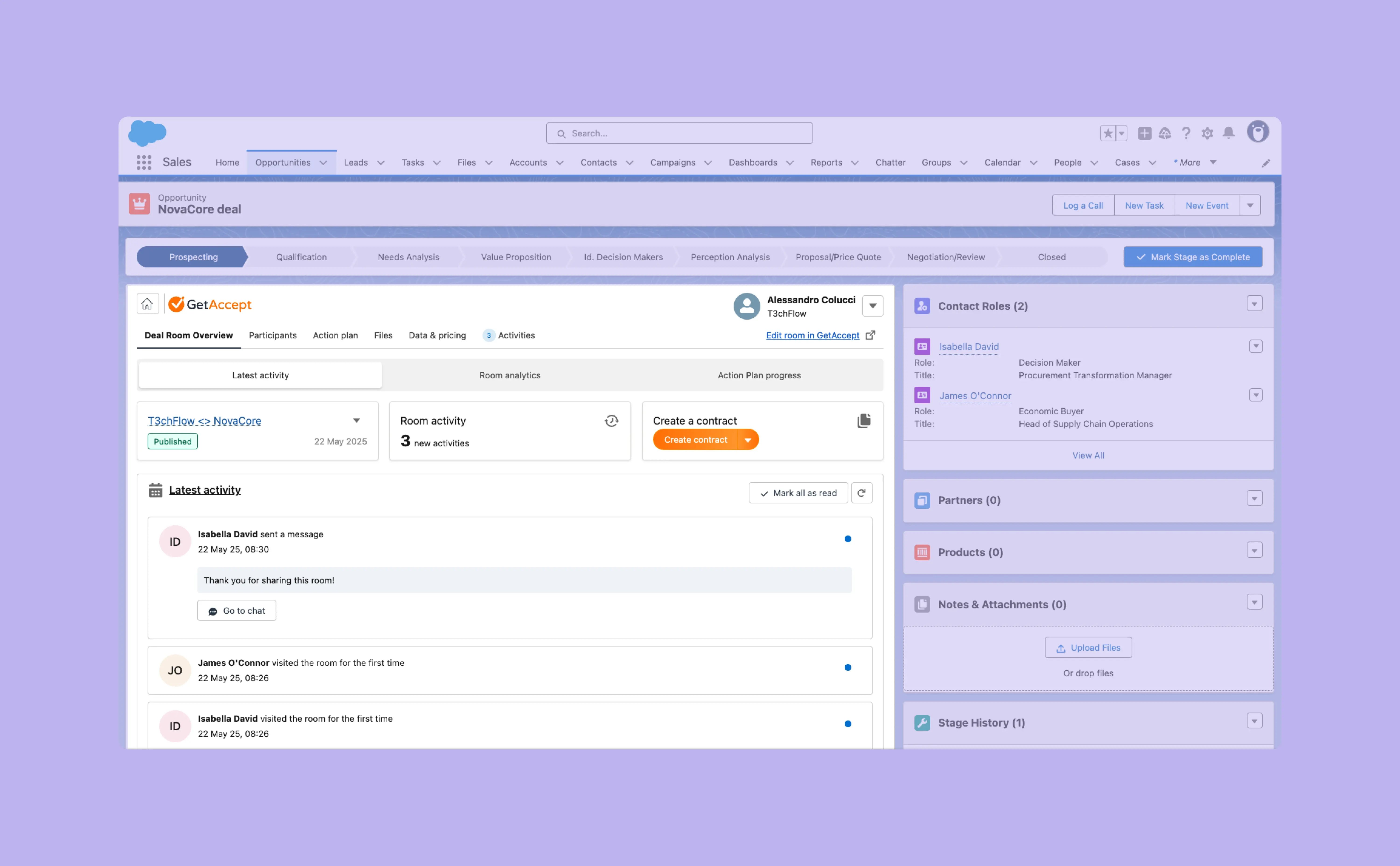 Track buyer activity and move deals forward with the new Deal Room Overview in Salesforce