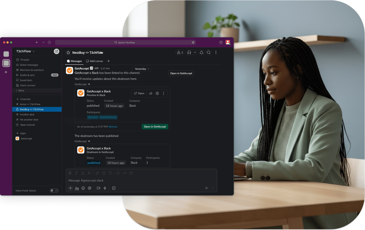 Slack floating window