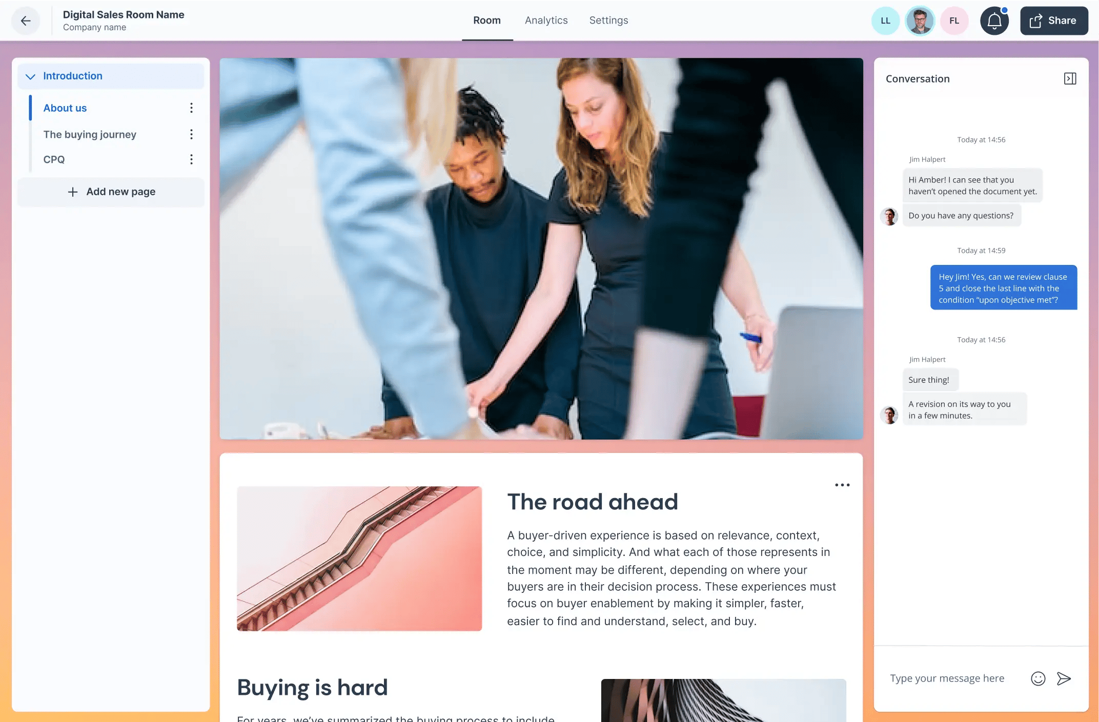 Use deal room from Salesforce