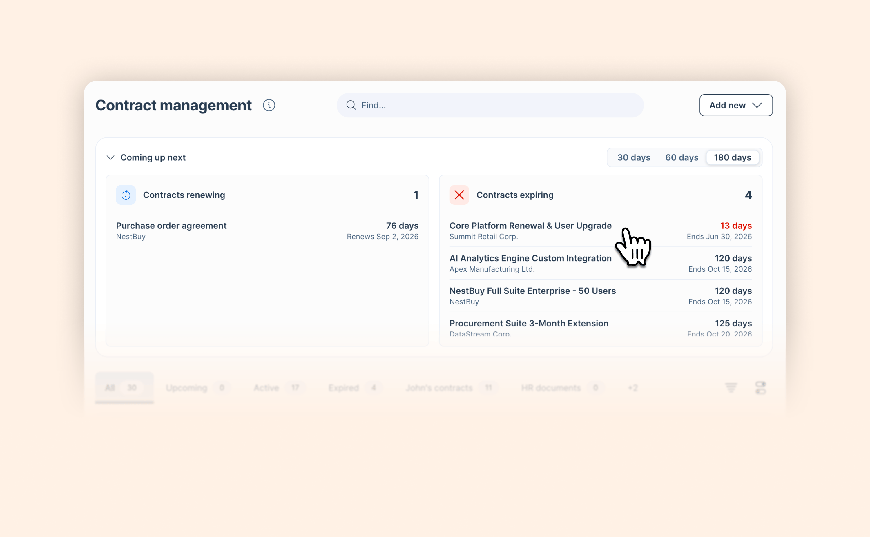 New in AI Contract Management: See what's coming up before it sneaks up on you