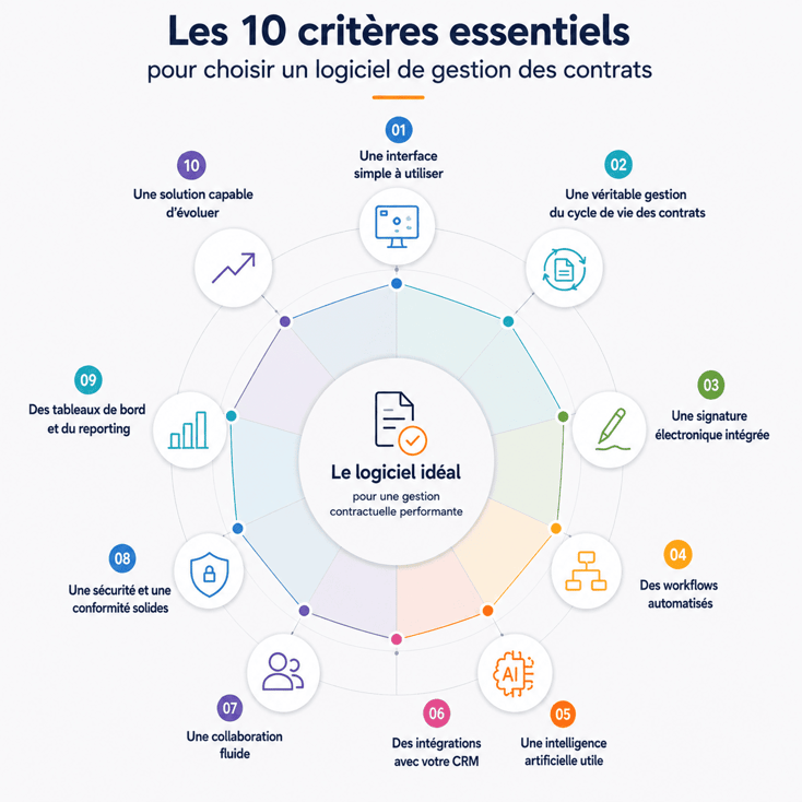 Les 10 critères pour choisir un logiciel de gestion de contrats