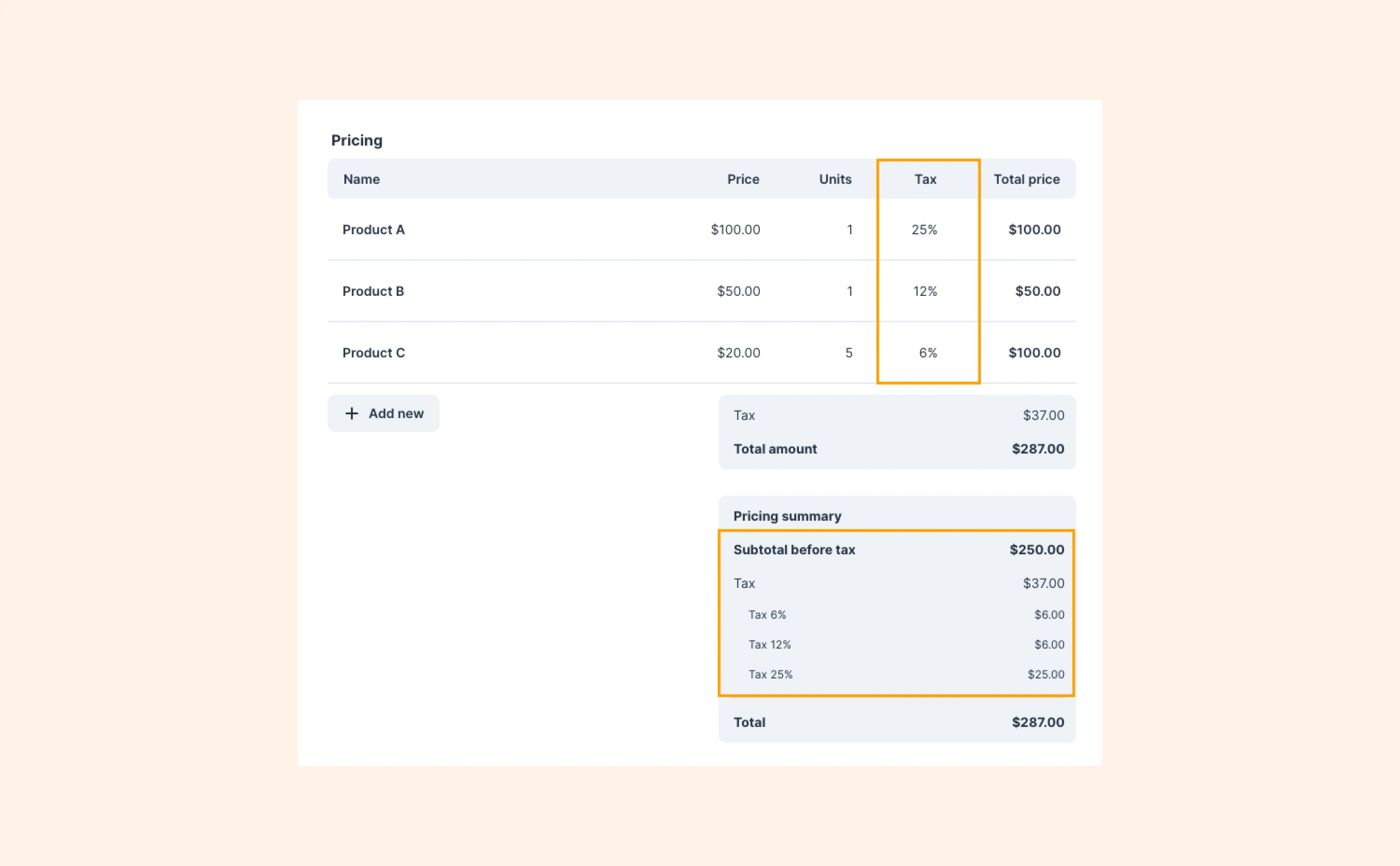 Make your quotes crystal-clear with enhanced pricing tables