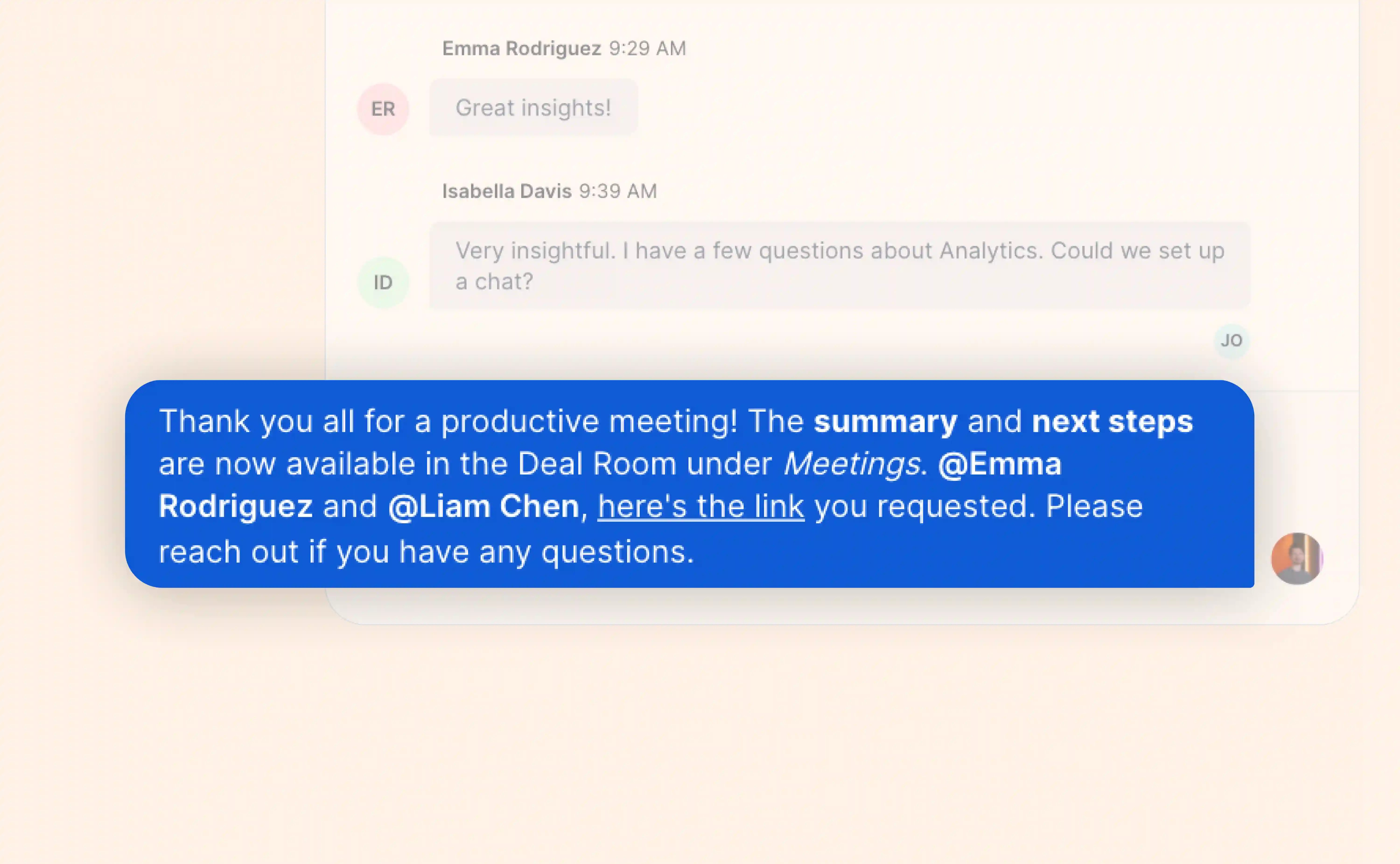 What’s new in Deal Room chat
