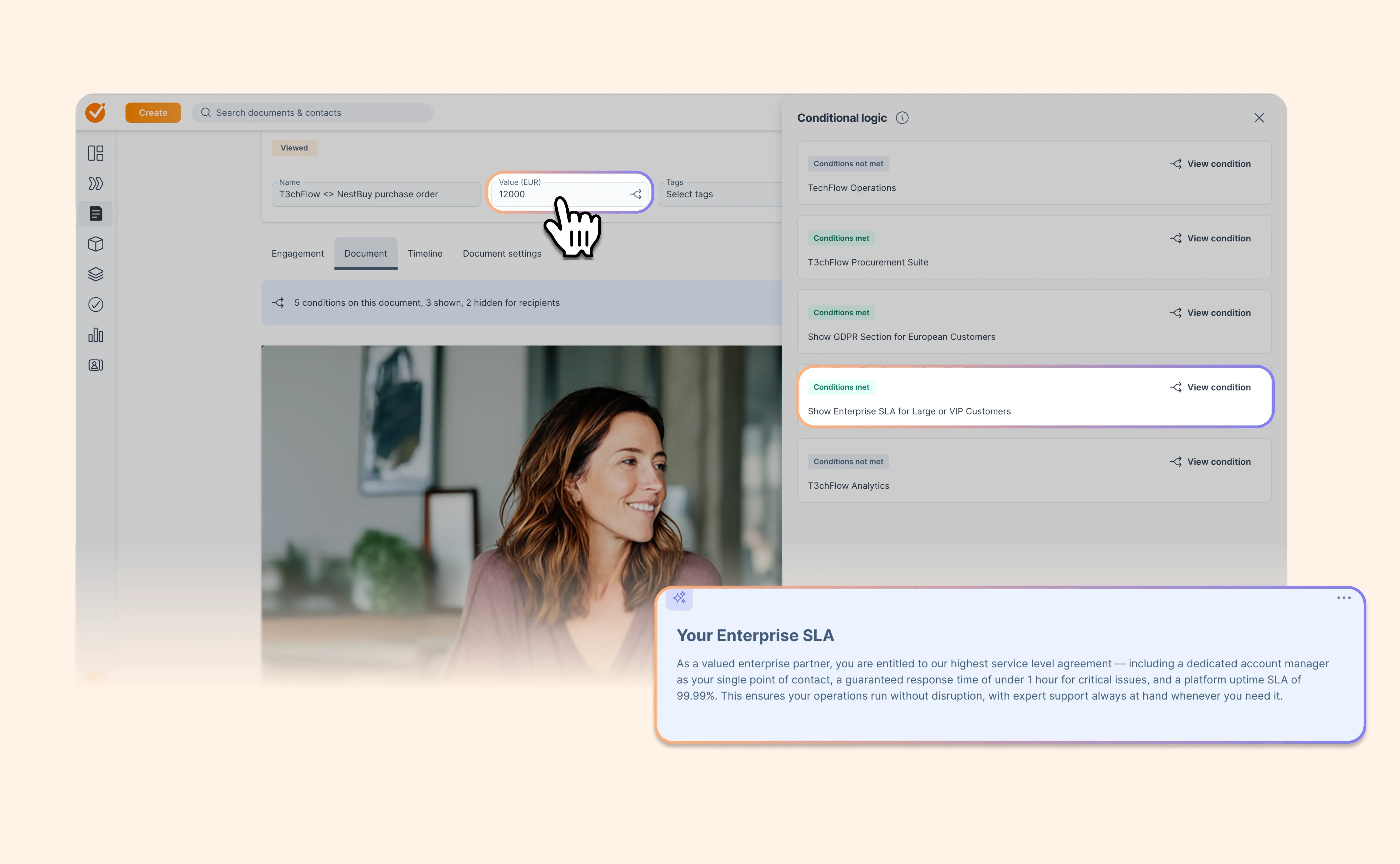 Keep conditional content up to date after send