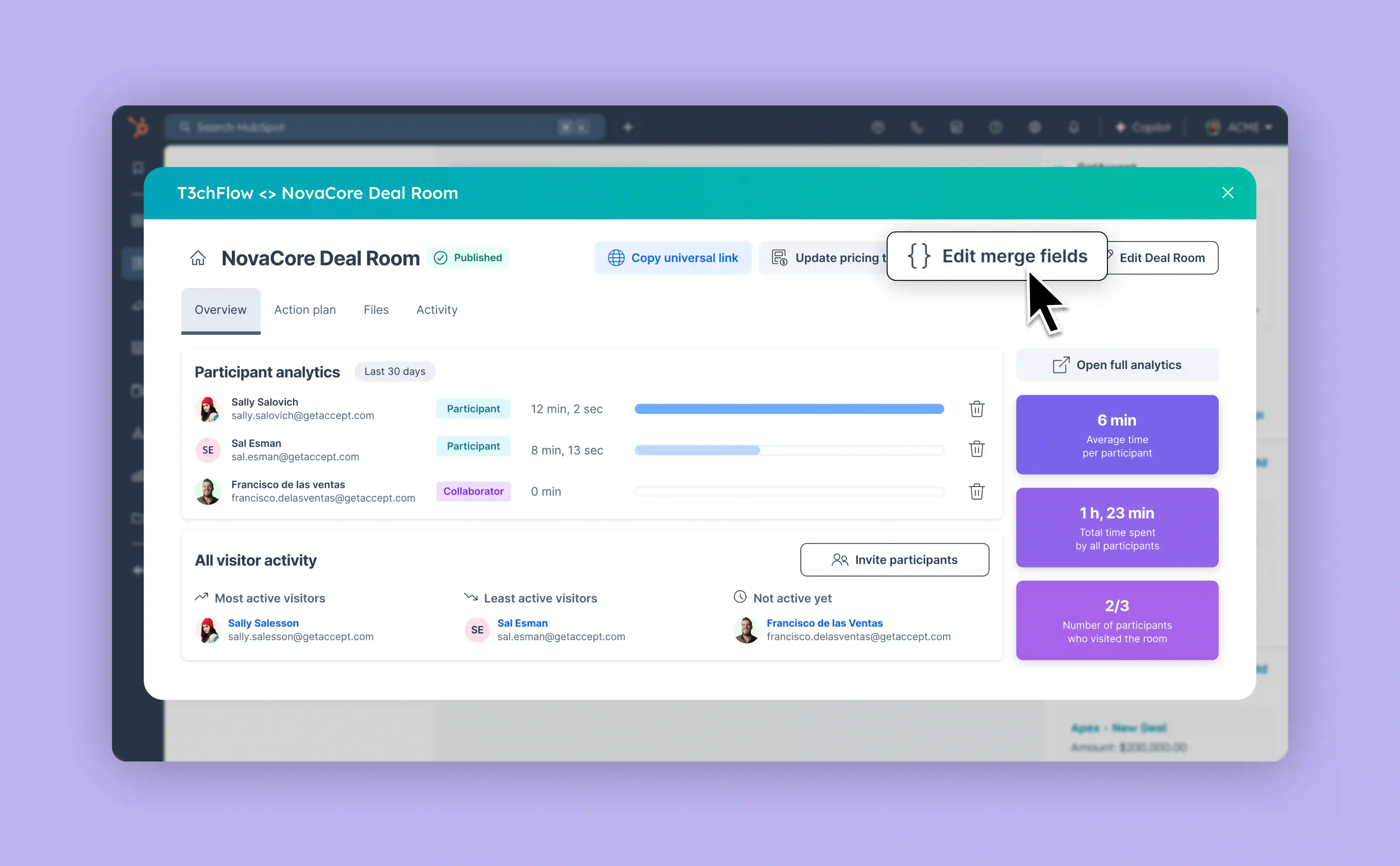 Keep your Deal Room in sync as your deal progresses