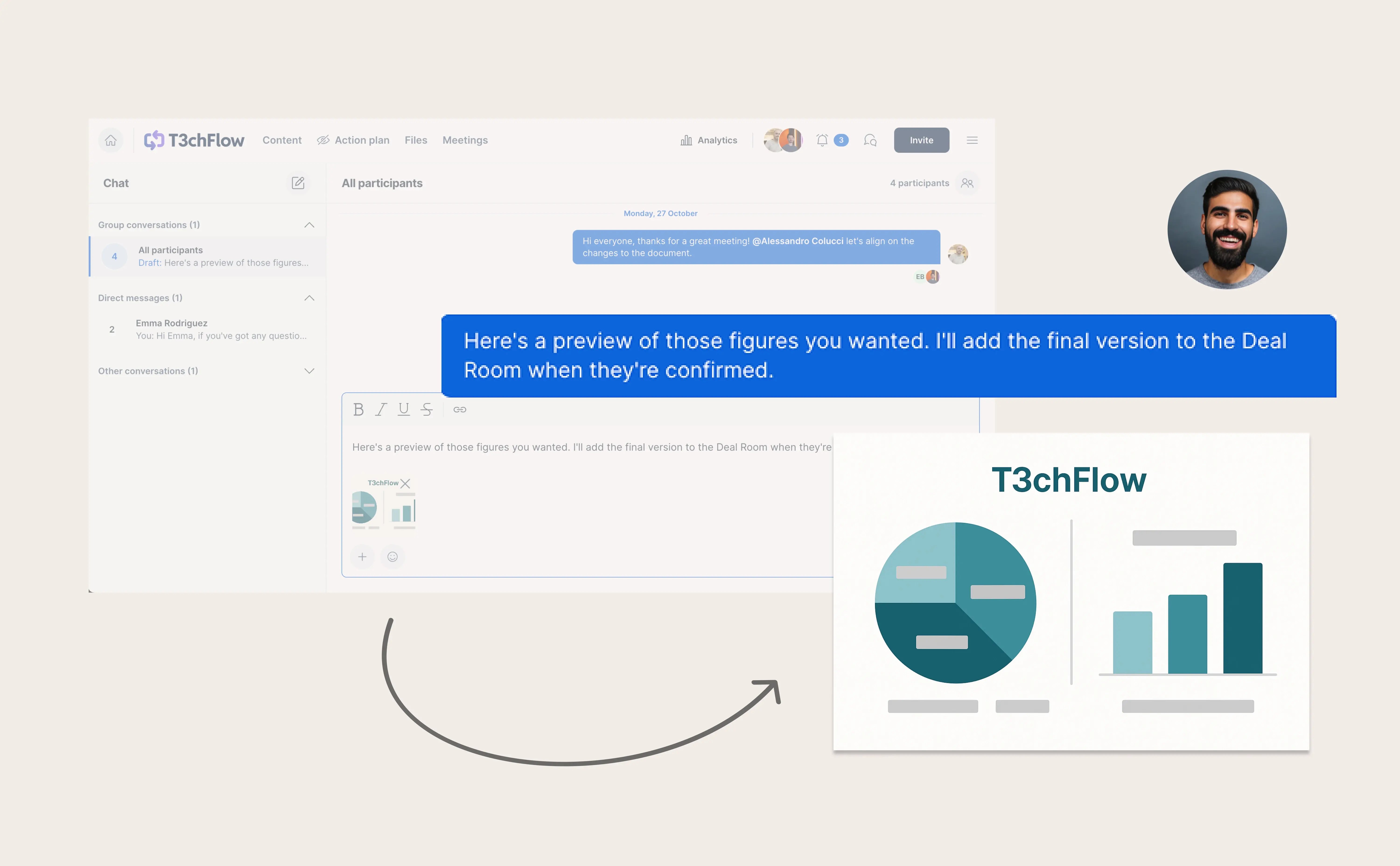 Share images in Deal Room chats