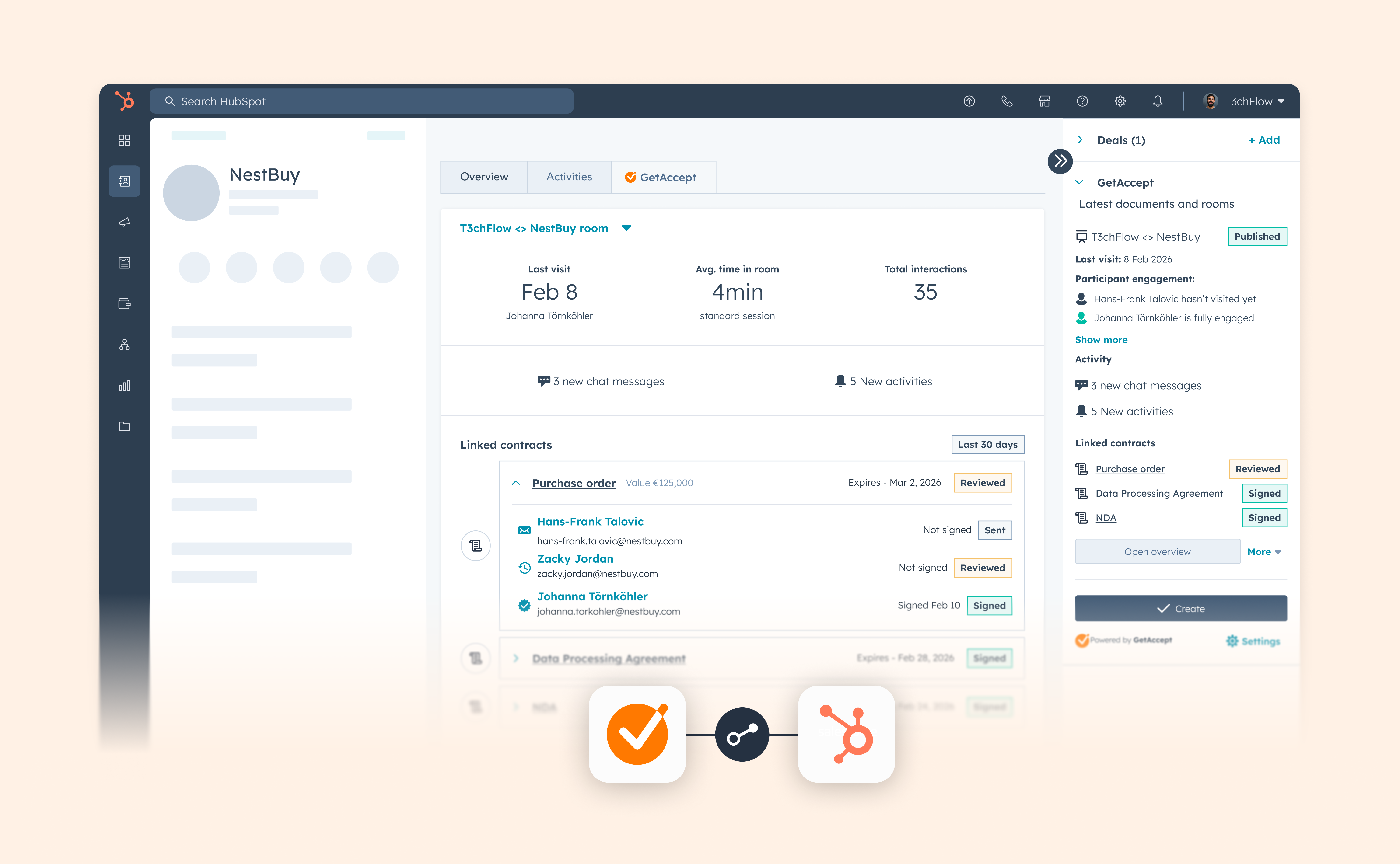 Connect Contracts to Deal Rooms in HubSpot, Pipedrive and Upsales