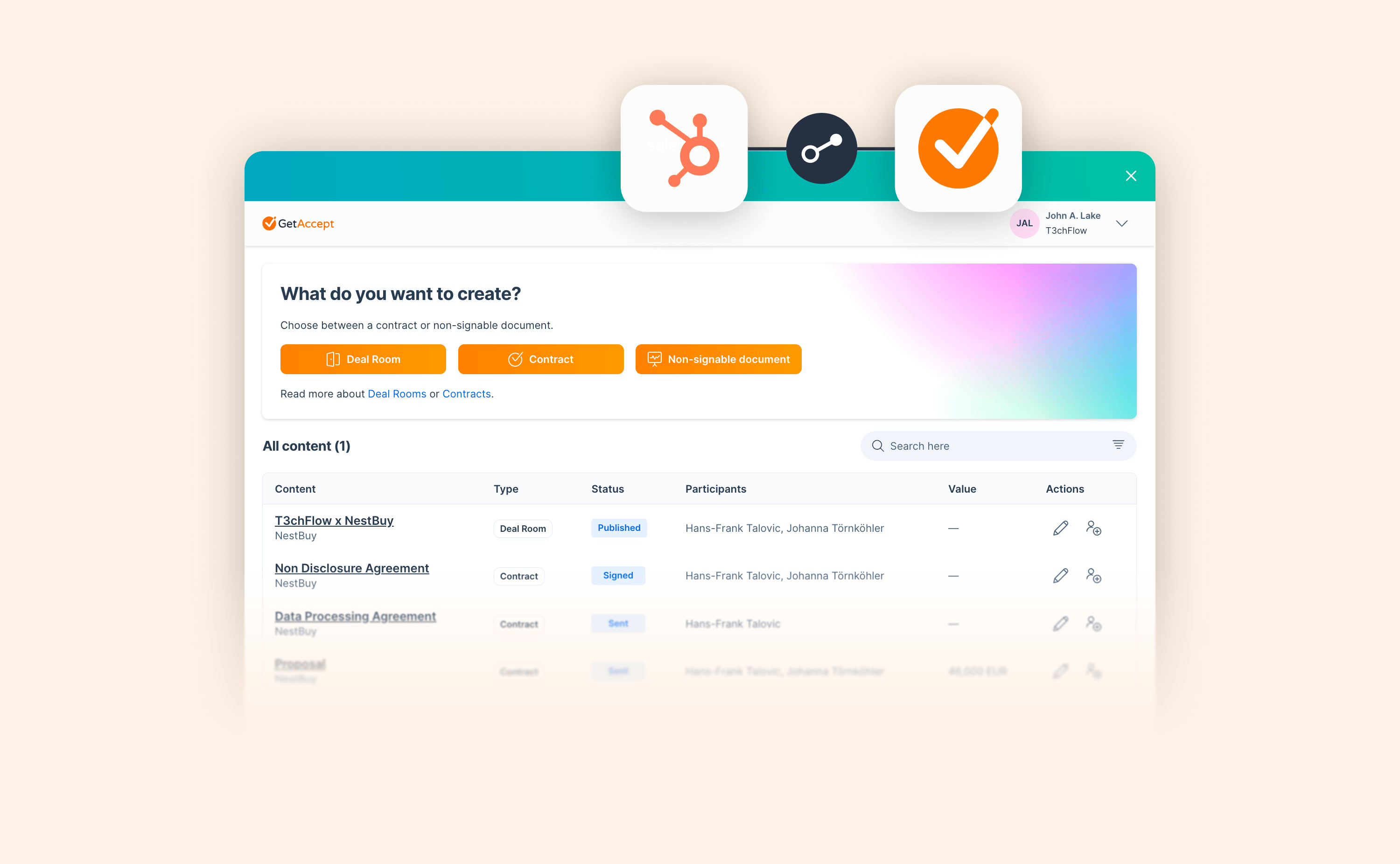 A cleaner layout and improved performance for GetAccept in HubSpot