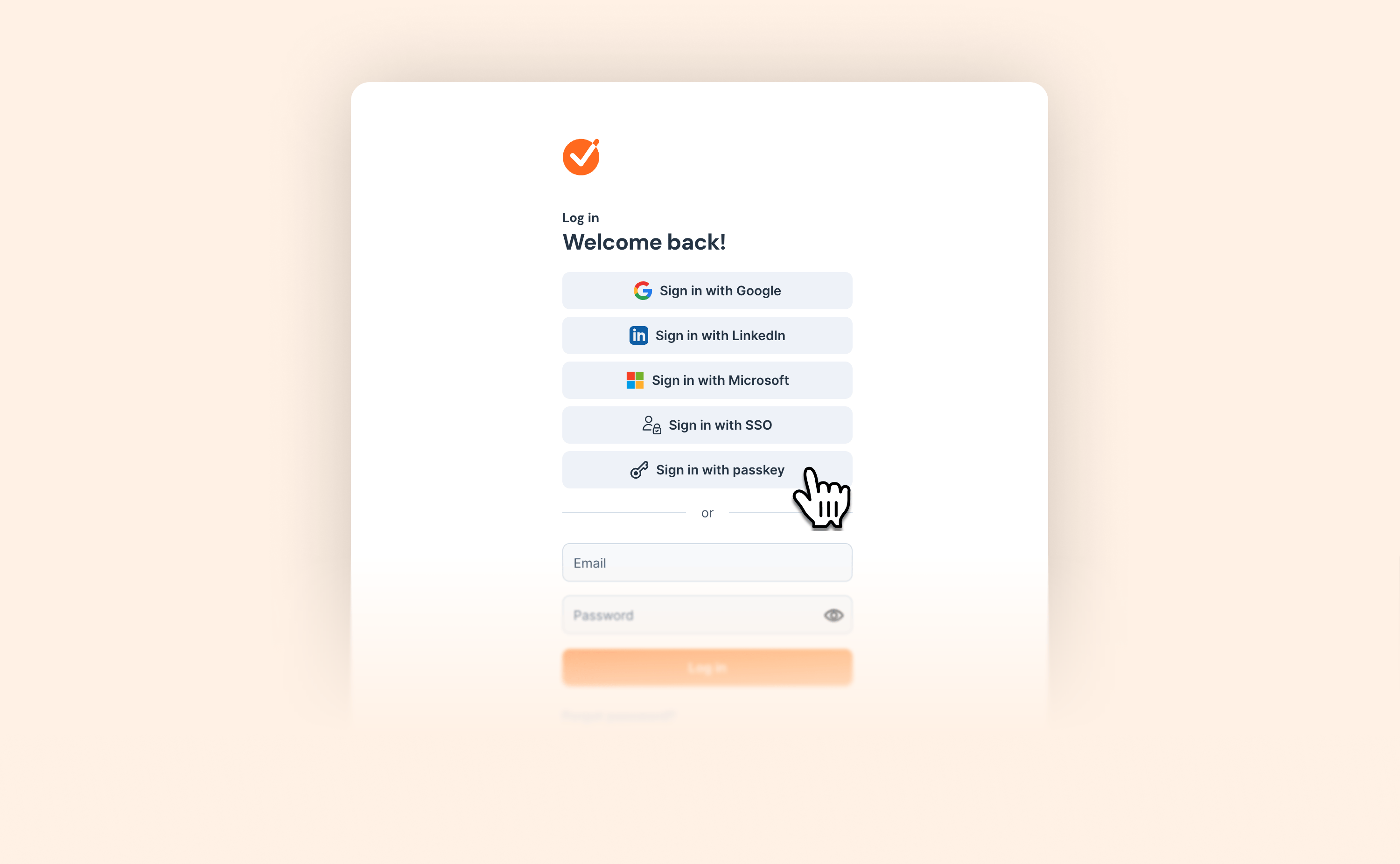 Sign in to GetAccept with your Microsoft Account or a passkey