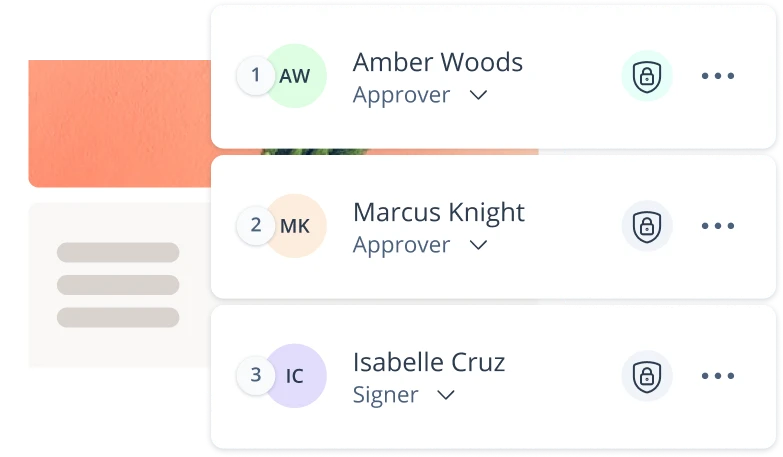 Définissez un ordre de signature dès qu'il y a plusieurs signataires et approbateurs.