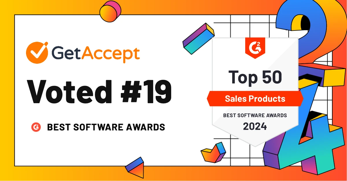 GetAccept ranks yet again on G2’s 2024 Best Software Awards for Sales Products