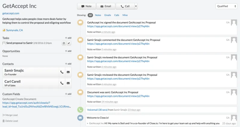 GetAccept blog: data driven insights within Close