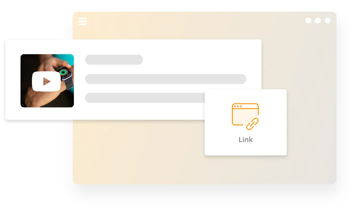 GetAccept content library: Insérez des liens vers du contenu personnalisé pour dynamiser vos envois.