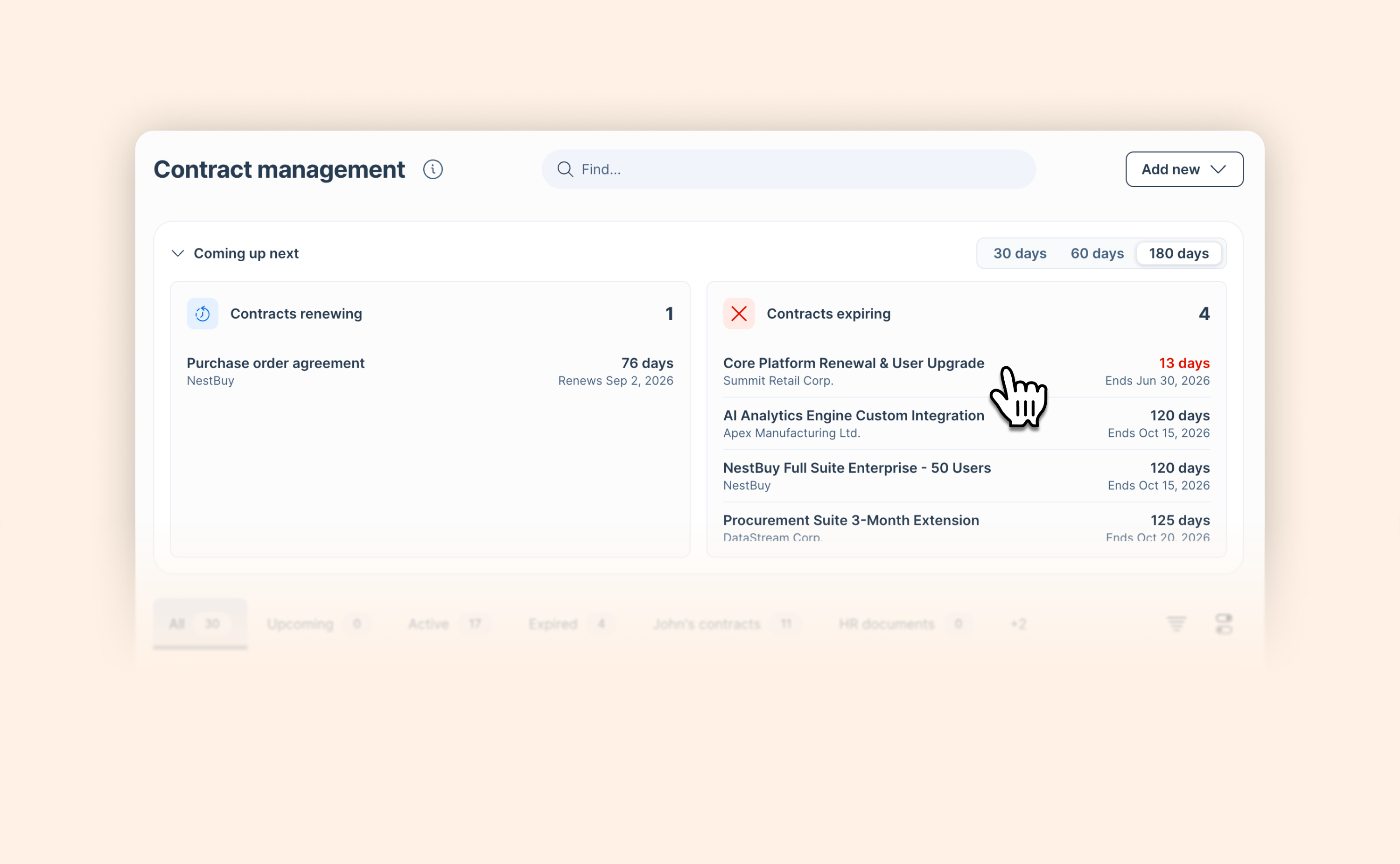 New in AI Contract Management: See what's coming up before it sneaks up on you