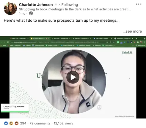 GetAccept blog: Techniques de prospection - Charlotte Johnson LinkedIn