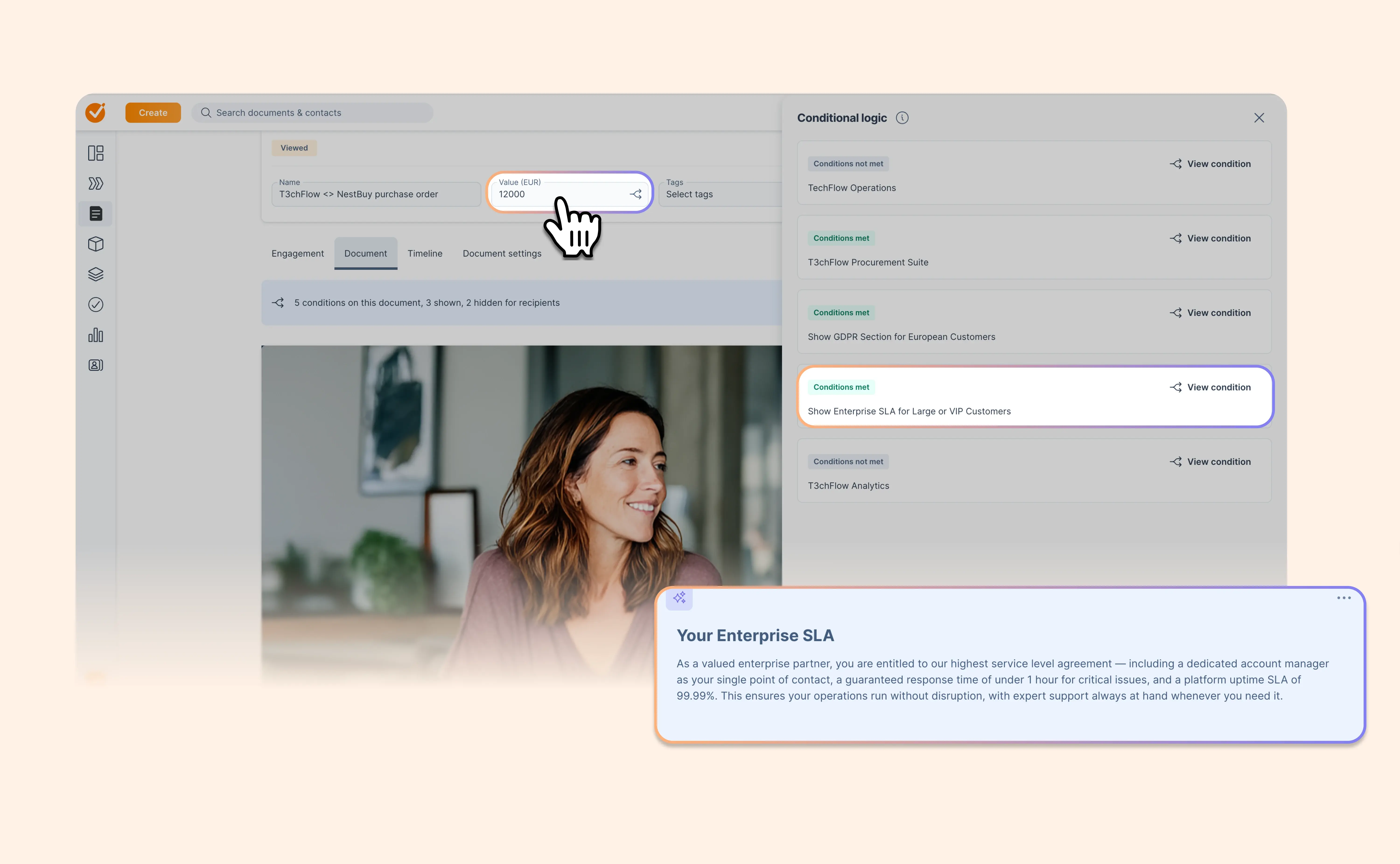 Keep conditional content up to date after send