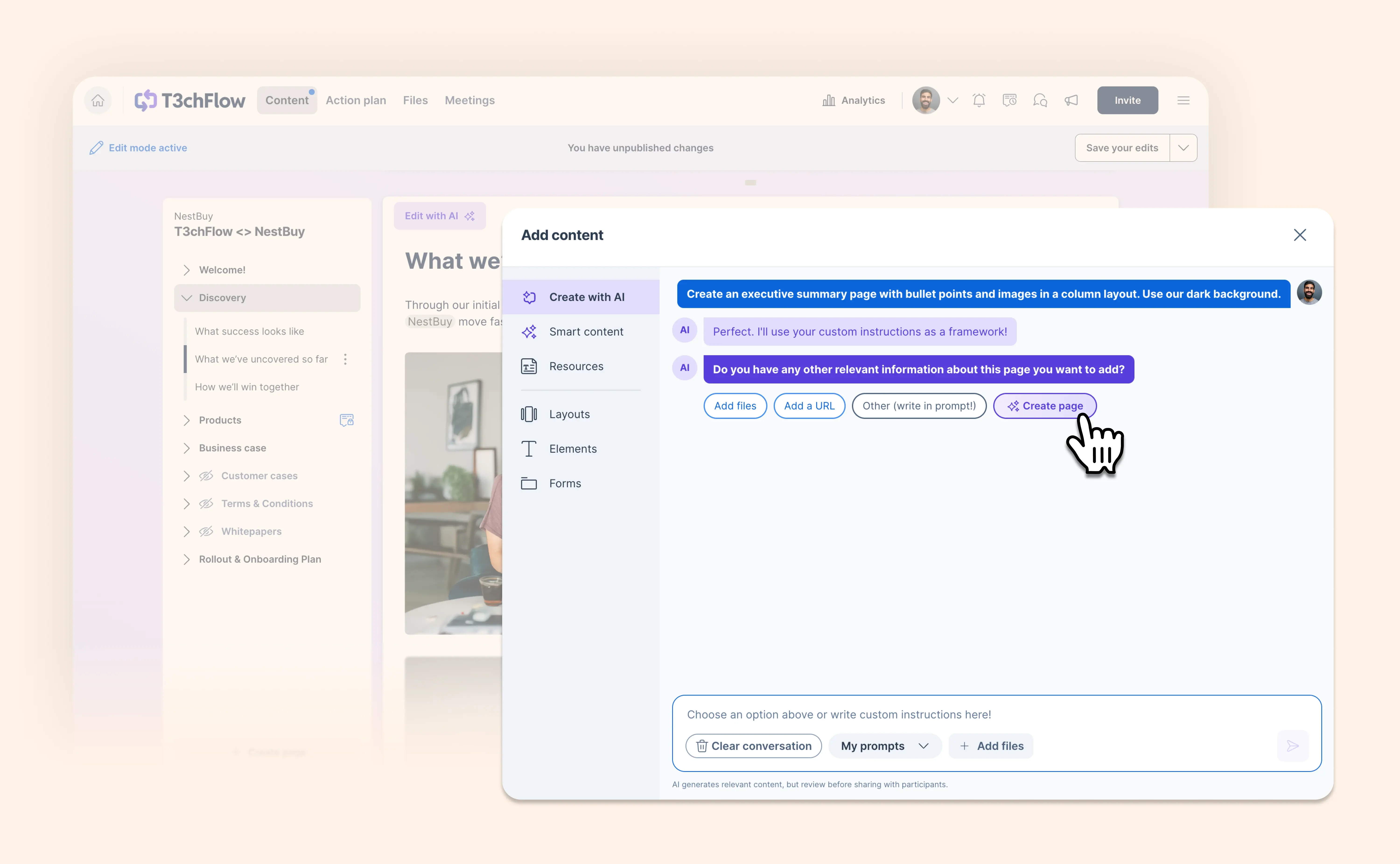 Control your Deal Room pages with AI
