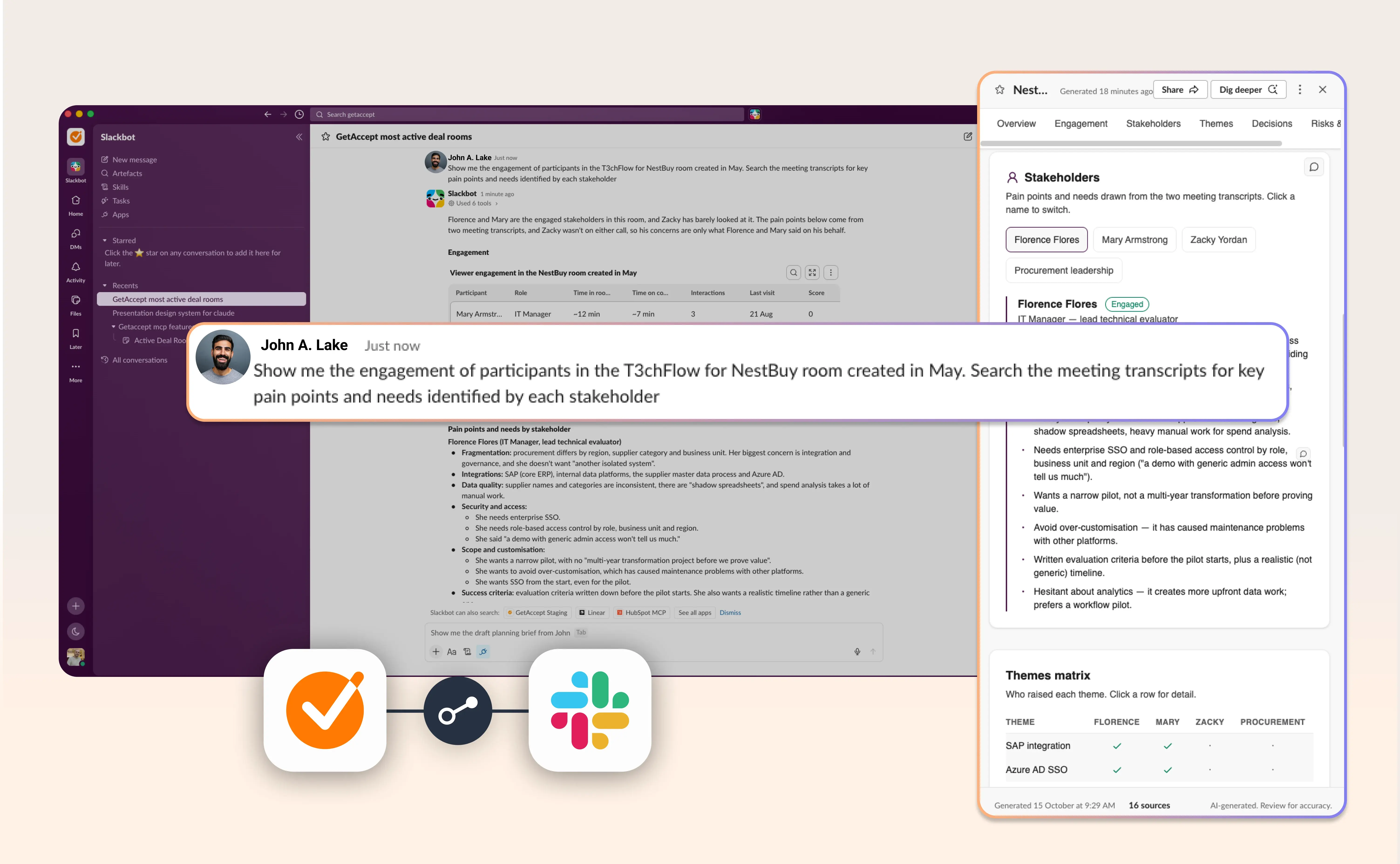 Ask Slackbot about your deals, then let it do the work