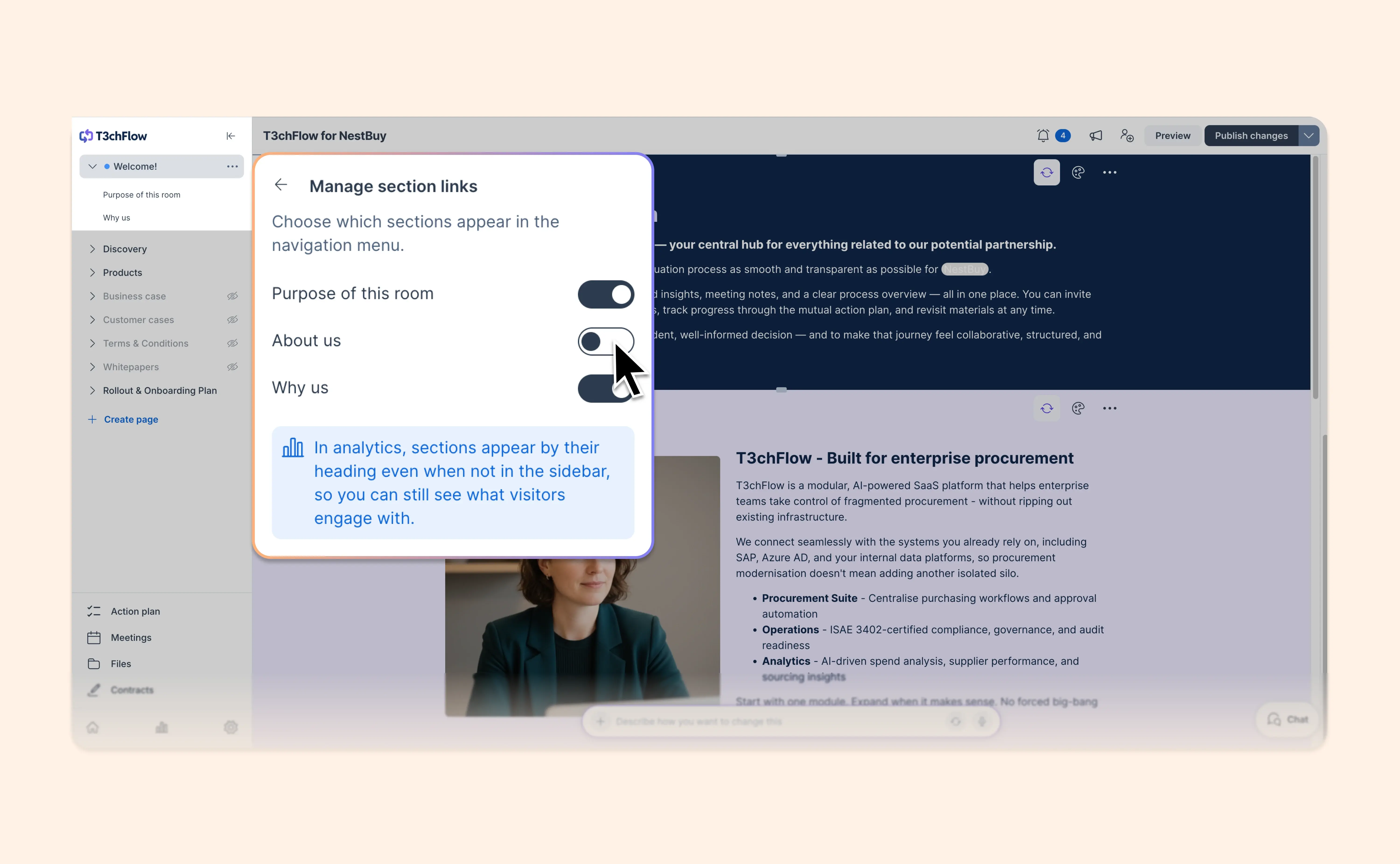 Keep your Deal Room navigation clean